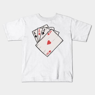 Traditional Tattoo Four Aces Playing Card Game Kids T-Shirt